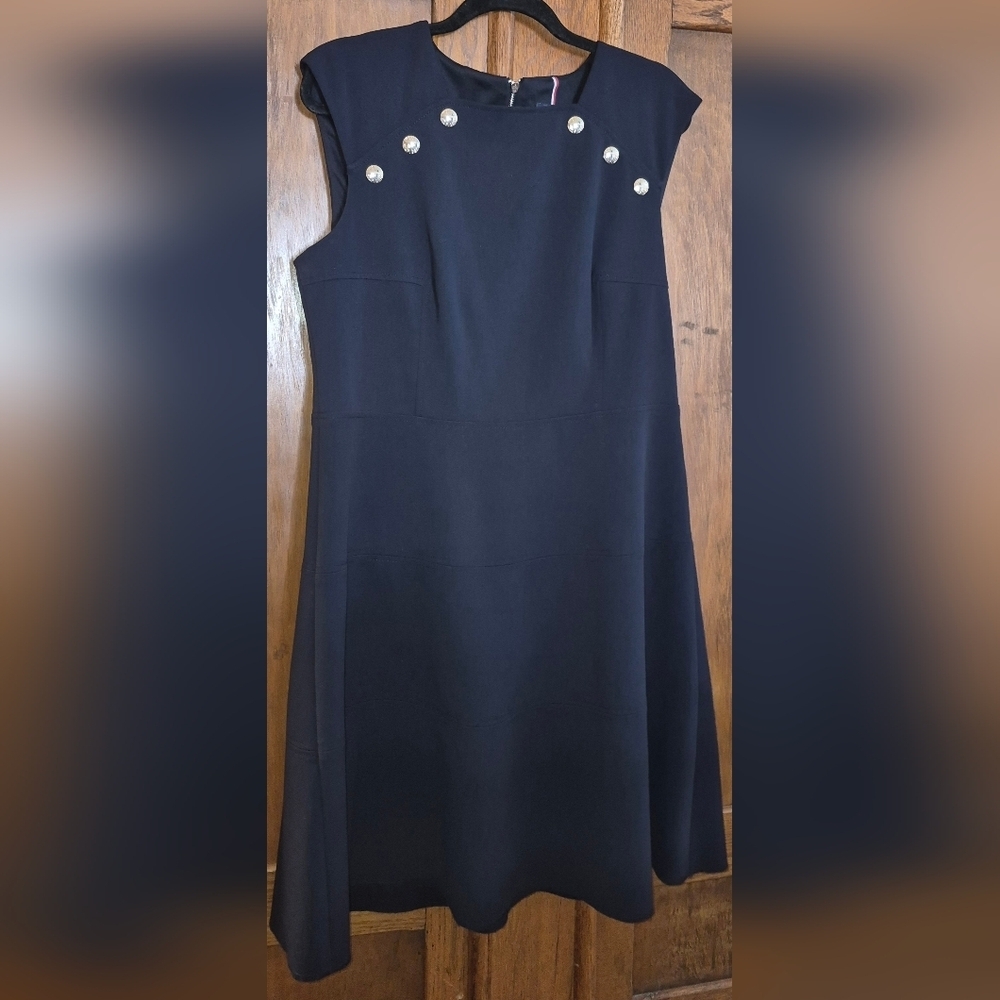Tommy Hilfiger “Sky Captain” Dress Navy Blue, Zippered Back Size 14